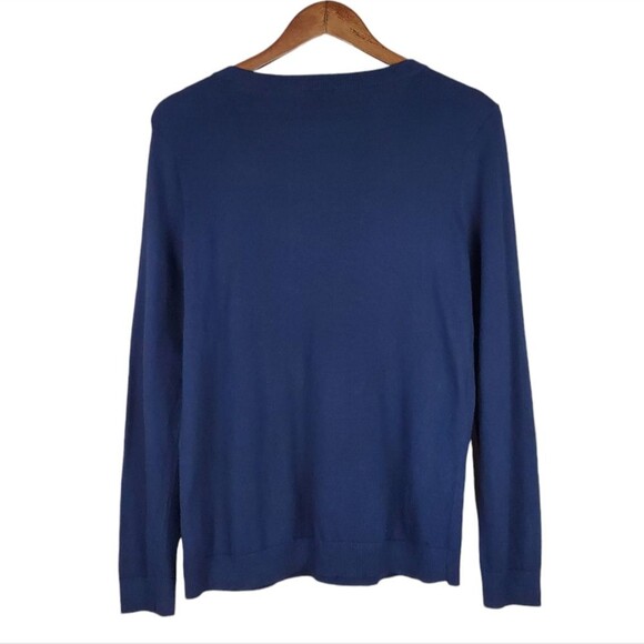 TALBOTS Crewneck Feather Novelty Pullover Sweater Size L/P - Picture 2 of 5